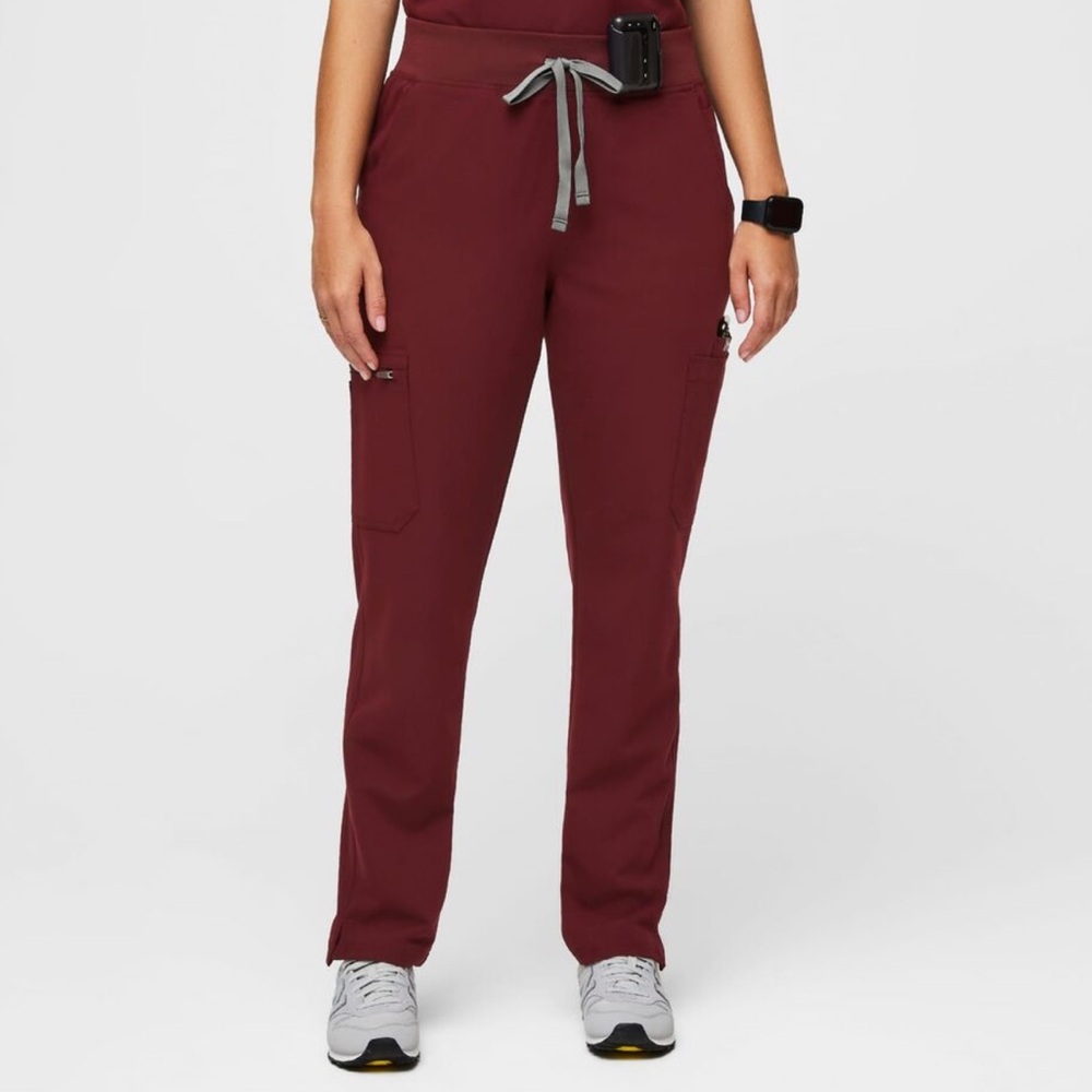 Figs Women’s Burgundy High Waisted Yola Skinny Scrub Pants™ - S Tall